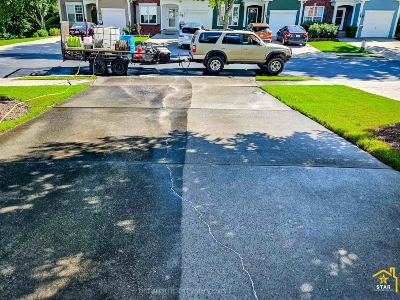 Driveway pressure washing
